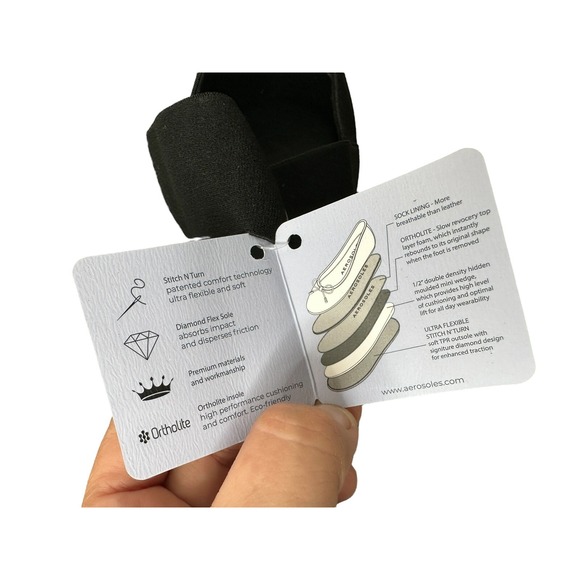 NEW Aerosoles Freedom Elastic Sandals Black Womens 11 11M Molded Footbed NWT - Picture 8 of 9